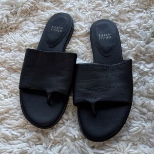 Eileen Fisher Edge Leather Sandals